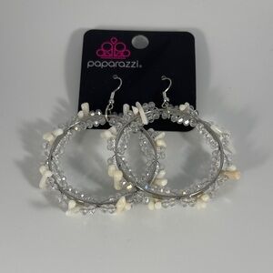Paparazzi Crystal and Pearl Hoop Earrings